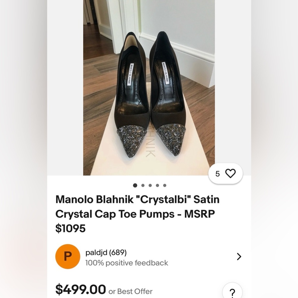 Manolo Blahnik Crystalbi pumps
Absolutely stunning!!! No box.. Dust bag only - Picture 7 of 17